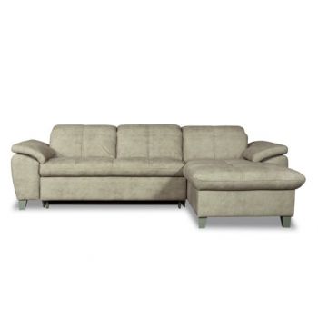 Coltar Extensibil Cu Insula Dreapta Sevilia Lux, 5 Locuri, Tetiere Reglabile, Bej, 272 Cm