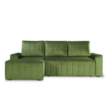 Coltar Extensibil Stanga Mark, 4 Locuri, Lada Depozitare, Verde Inchis, 240 Cm ieftin