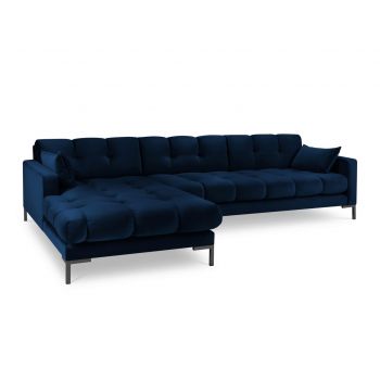 Coltar stanga 5 locuri, Mamaia, Micadoni Home, BL, 293x185x75 cm, catifea, albastru regal