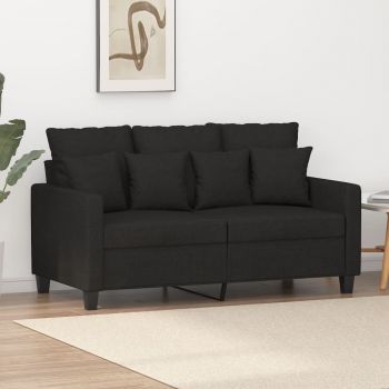 vidaXL Canapea cu 2 locuri, negru, 120 cm, material textil ieftina