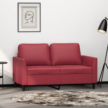 vidaXL Canapea cu 2 locuri, roșu vin, 120 cm, material textil