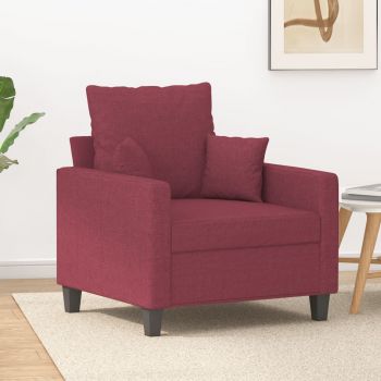 vidaXL Fotoliu canapea, roșu vin, 60 cm, material textil ieftina