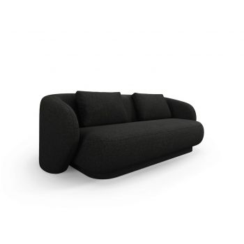 Canapea 2 locuri, Camden, Cosmopolitan Design, 169x102x72 cm, tesatura chenille, negru
