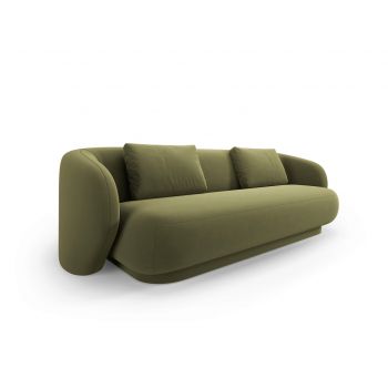 Canapea 3 locuri, Camden, Cosmopolitan Design, 204x102x72 cm, catifea, verde deschis