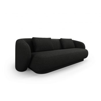Canapea 3 locuri, Camden, Cosmopolitan Design, 204x102x72 cm, tesatura chenille, negru