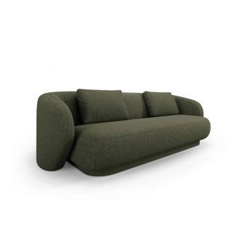 Canapea 3 locuri, Camden, Cosmopolitan Design, 204x102x72 cm, tesatura chenille, verde