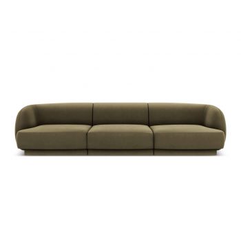 Canapea 3 locuri, Miley, Micadoni Home, BL, 259x85x74 cm, catifea, verde la reducere