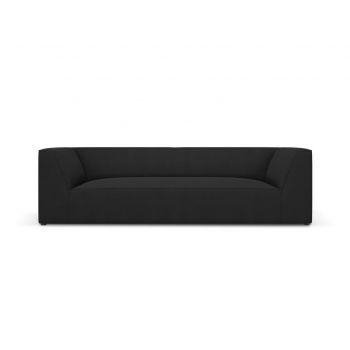 Canapea 3 locuri, Ruby, Micadoni Home, BL, 232x93x69 cm, poliester, negru