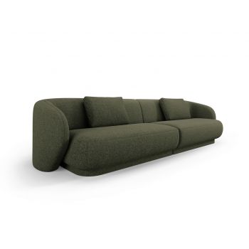 Canapea 4 locuri, Camden, Cosmopolitan Design, 304x102x72 cm, tesatura chenille, verde