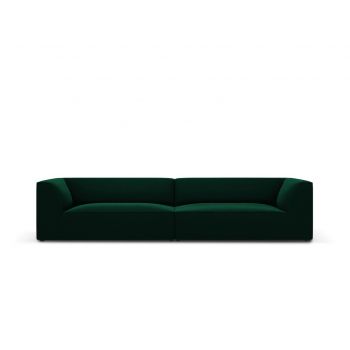 Canapea 4 locuri, Ruby, Micadoni Home, BL, 302x93x69 cm, catifea, verde bottle