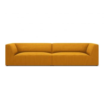 Canapea 4 locuri, Ruby, Micadoni Home, BL, 302x93x69 cm, velur, galben Canapea 4 locuri, Ruby, Micadoni Home, BL, 302x93x69 cm, velur, galben