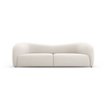Canapea albă cu tapițerie din catifea 237 cm Santi – Interieurs 86