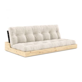 Canapea albă extensibilă cu tapițerie din catifea reiată 196 cm Base – Karup Design Canapea albă extensibilă cu tapițerie din catifea reiată 196 cm Base – Karup Design