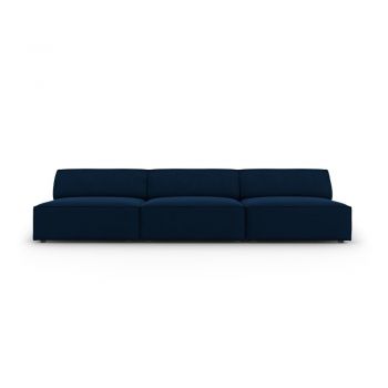 Canapea albastru-închis cu tapițerie din catifea 240 cm Jodie – Micadoni Home