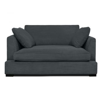 Canapea gri cu tapițerie din catifea reiată 132 cm Mobby – Scandic
