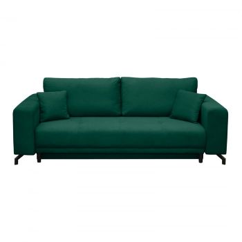 Canapea VEGA POINT extensibila, 3 locuri, cu arcuri si lada depozitare, verde, 237x110x73 cm ieftina