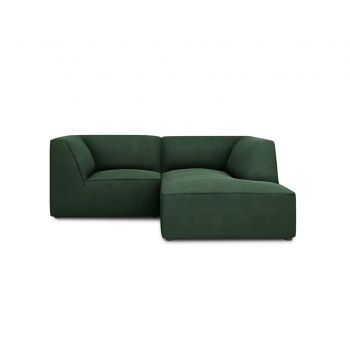 Coltar dreapta 3 locuri, Ruby, Micadoni Home, BL, 186x180x69 cm, poliester, verde la reducere