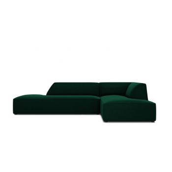 Coltar dreapta 4 locuri, Ruby, Micadoni Home, BL, fara cotiera, 273x180x69 cm, catifea, verde bottle la reducere