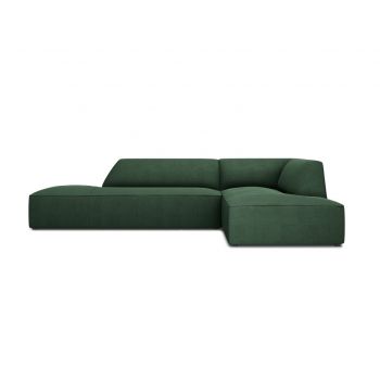 Coltar dreapta 4 locuri, Ruby, Micadoni Home, BL, fara cotiera, 273x180x69 cm, poliester, verde