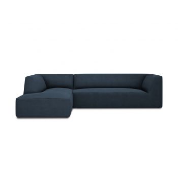 Coltar stanga 4 locuri, Ruby, Micadoni Home, BL, 273x180x69 cm, poliester, albastru navy la reducere