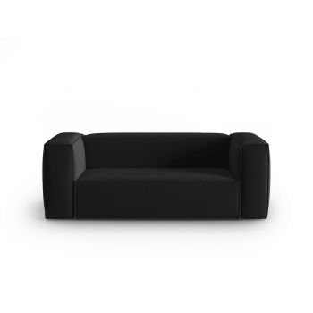 Canapea 2 locuri, Mackay, Cosmopolitan Design, 150x94x73 cm, catifea, negru ieftina