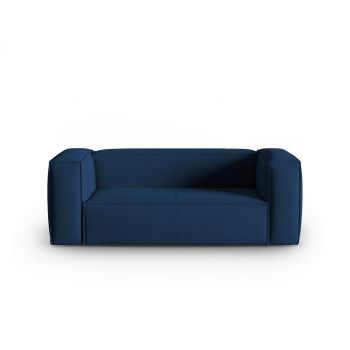 Canapea 2 locuri, Mackay, Cosmopolitan Design, 150x94x73 cm, catifea tricotata, albastru inchis ieftina