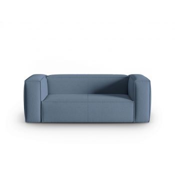 Canapea 2 locuri, Mackay, Cosmopolitan Design, 150x94x73 cm, catifea tricotata, albastru jeans ieftina