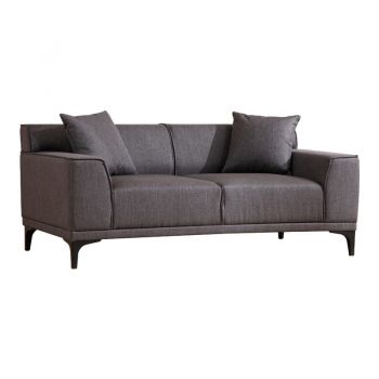 Canapea 2 locuri PWF-0566 material textil antracit 163x69x86cm
