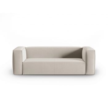 Canapea 3 locuri, Mackay, Cosmopolitan Design, 200x94x73 cm, catifea, bej deschis