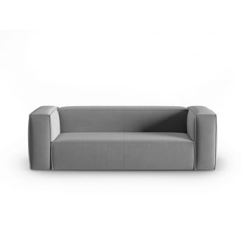 Canapea 3 locuri, Mackay, Cosmopolitan Design, 200x94x73 cm, catifea, gri deschis