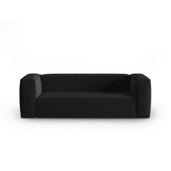 Canapea 3 locuri, Mackay, Cosmopolitan Design, 200x94x73 cm, catifea, negru