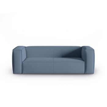Canapea 3 locuri, Mackay, Cosmopolitan Design, 200x94x73 cm, catifea tricotata, albastru jeans