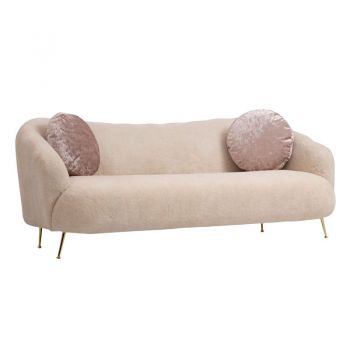 Canapea 3 locuri PWF-0588 material textil bej 215x90x80cm