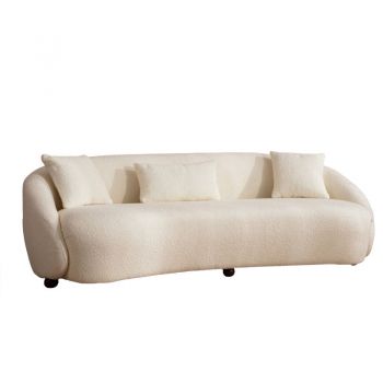 Canapea 3 locuri PWF-0597 material textil crem 230x94x75cm