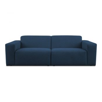 Canapea albastru-închis cu tapițerie din stofă bouclé 228 cm Roxy – Scandic