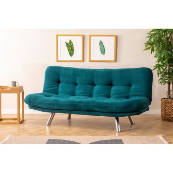 Canapea Extensibila, 3 Locuri Misa Small Sofabed Petrol Verde