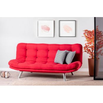 Canapea Extensibila, 3 Locuri Misa Sofabed Rosu