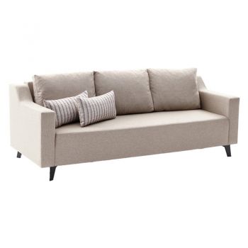 Canapea extensibila 3 locuri PWF-0592 material textil crem 230x90x74cm