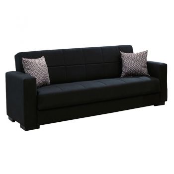 Canapea extensibila 3 locuri Vox material textil neagra 212x77x80cm