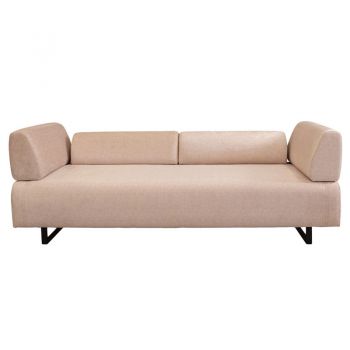 Canapea extensibila PWF-0595 material textil 3 locuri bej 220x90x80cm