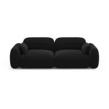 Canapea neagră cu tapițerie din catifea 230 cm Audrey – Interieurs 86