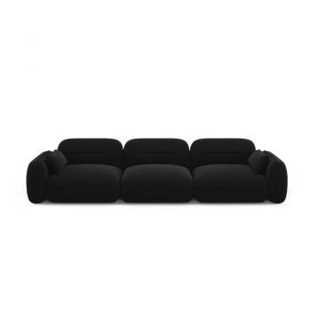 Canapea neagră cu tapițerie din catifea 320 cm Audrey – Interieurs 86