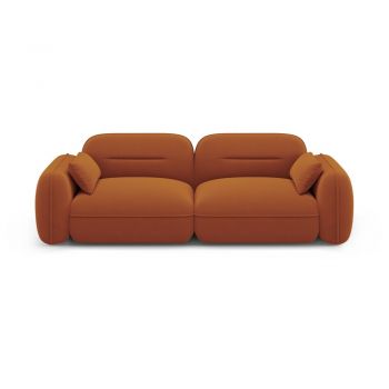 Canapea portocalie cu tapițerie din catifea 230 cm Audrey – Interieurs 86
