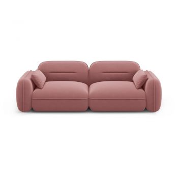 Canapea roz cu tapițerie din catifea 230 cm Audrey – Interieurs 86