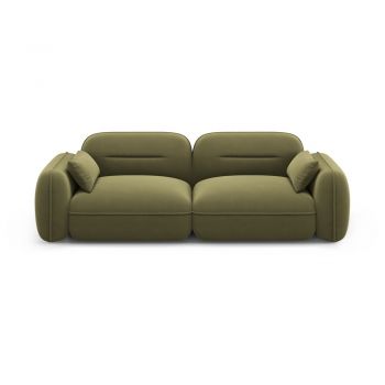 Canapea verde cu tapițerie din catifea 230 cm Audrey – Interieurs 86