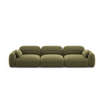 Canapea verde cu tapițerie din catifea 320 cm Audrey – Interieurs 86