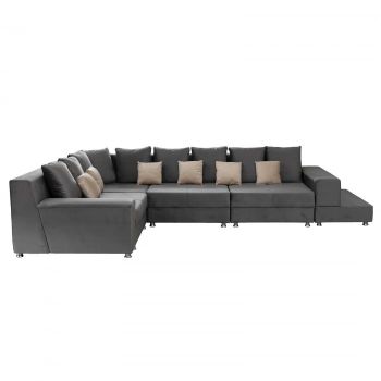 Coltar BIANCA modular, gri + crem, 250x390x80 cm la reducere