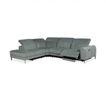 Coltar cu Recliner Vahom, 305x246x73.6 cm, Stofa Verde