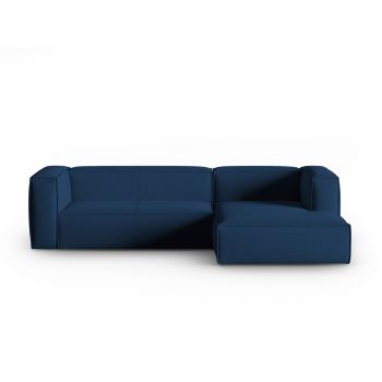 Coltar dreapta 4 locuri, Mackay, Cosmopolitan Design, 282x166x73 cm, catifea tricotata, albastru inchis