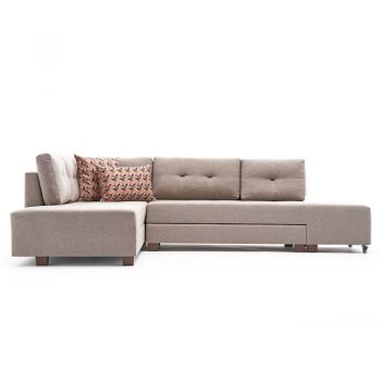 Coltar dreapta PWF-0517 material textil colt crem - nuc 282x206x85cm